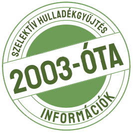2003-óta tájékoztatjuk, hogy mit is jelent a szelektív hulladékgyűjtés és mit, hogyan és hol gyűjtsünk szelektíven